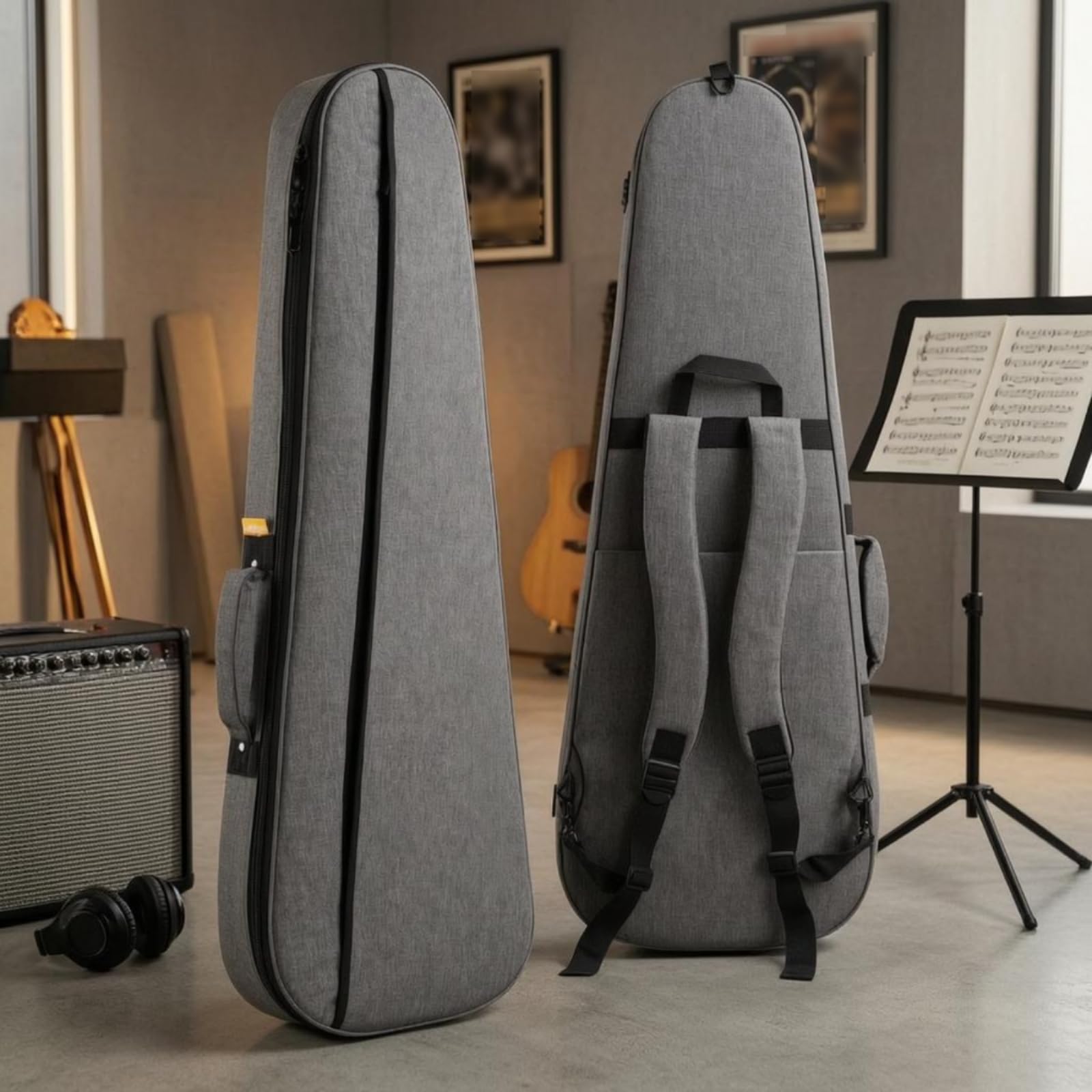 Estuche Acolchado bajo Eléctrico Cremallera Funda bajo Eléctrico Asas Dobles, Array, Gris