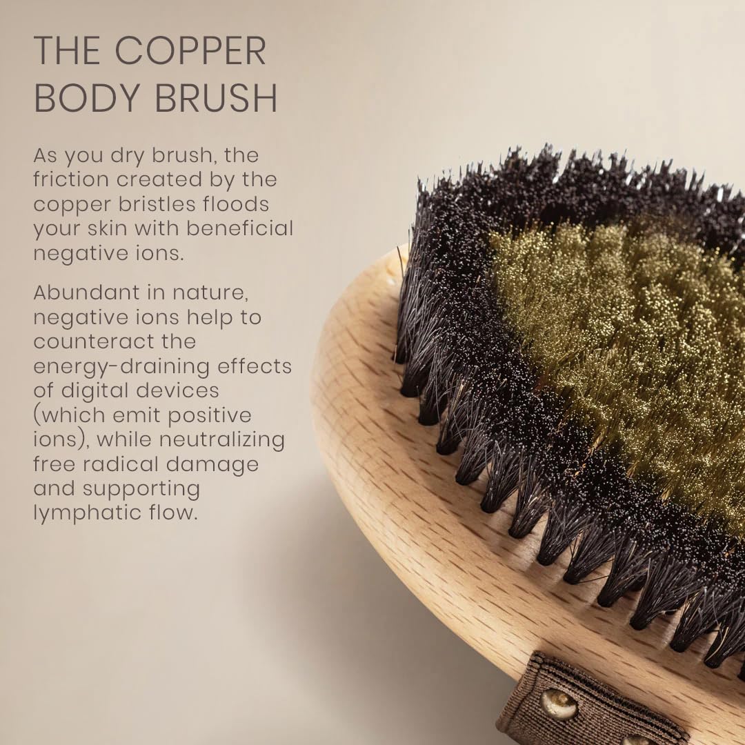 De La Heart Copper Body Brush for Radiant Complexion, Smooth & Glowing Skin
