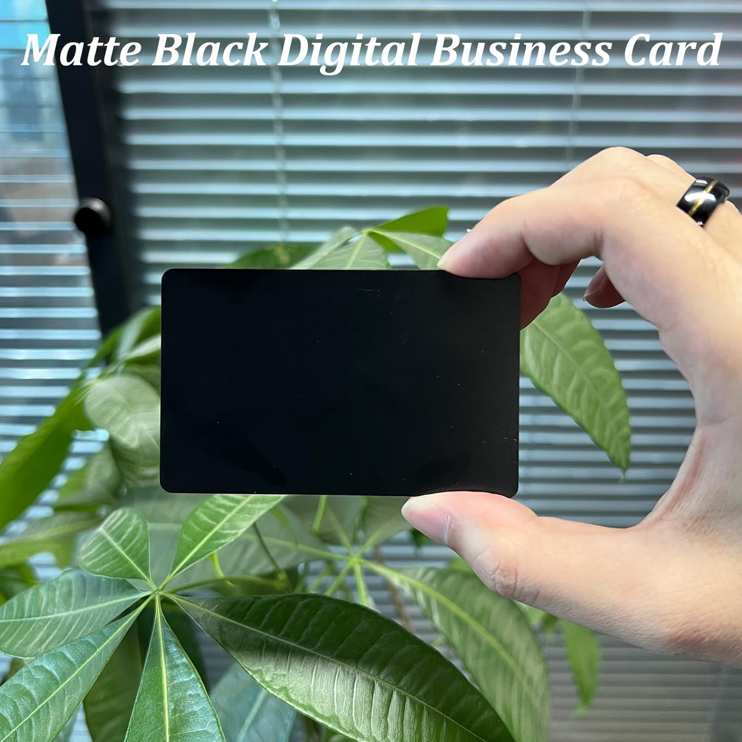 Black Digital Business Card - Social Media Sharing & Instant Contact - Tap to Share NFC -for iOS & Android - 5pcs