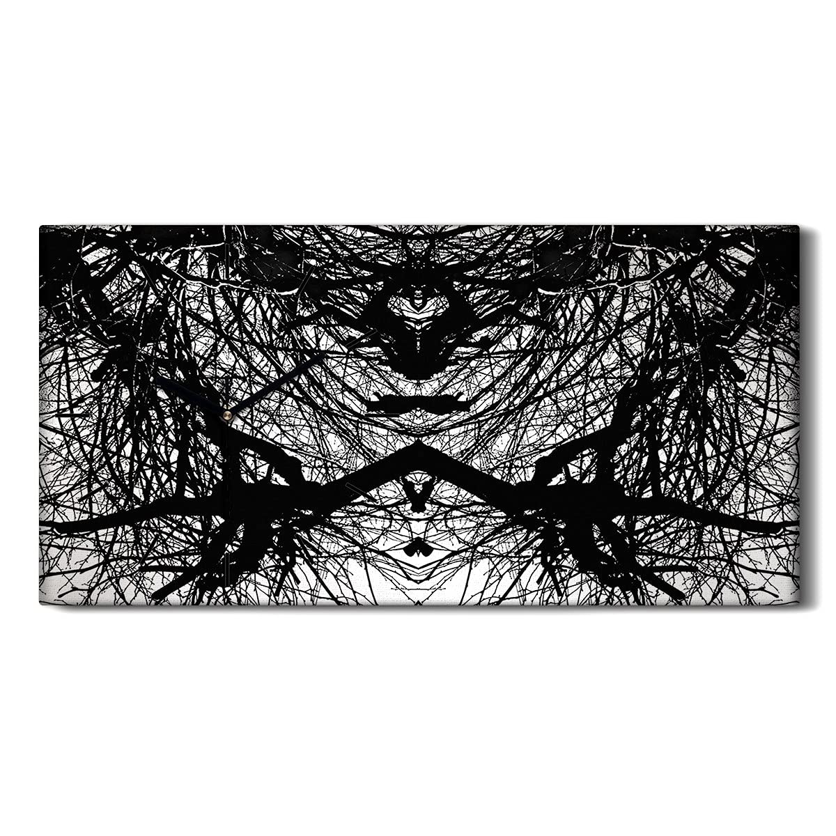 Horloge sur Toile 60x30cm au design moderne abstrait avec des aiguilles noires