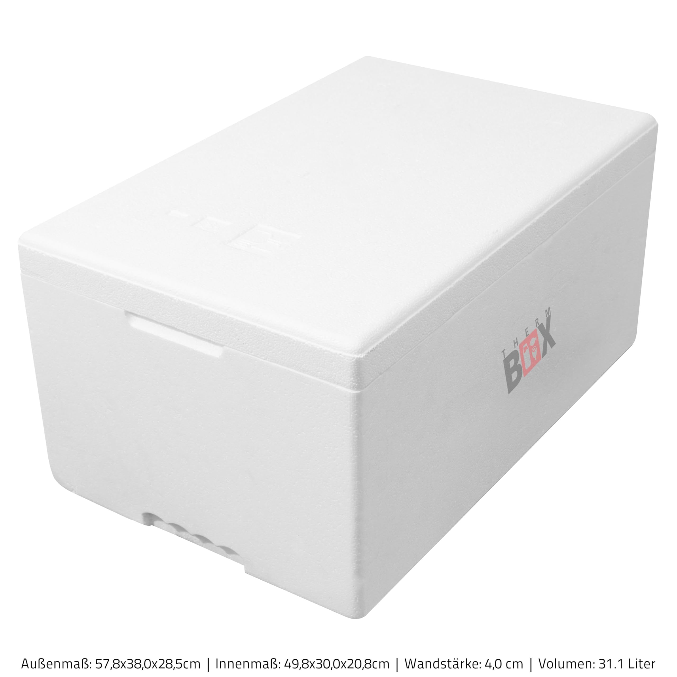 THERM-BOX Modularbox 31M, Interno: 49x30x20cm, Parete: 4,0 cm, Volume: 31,1L, Isolamento Box Thermobox Cooler Box Keep Warm Reusable