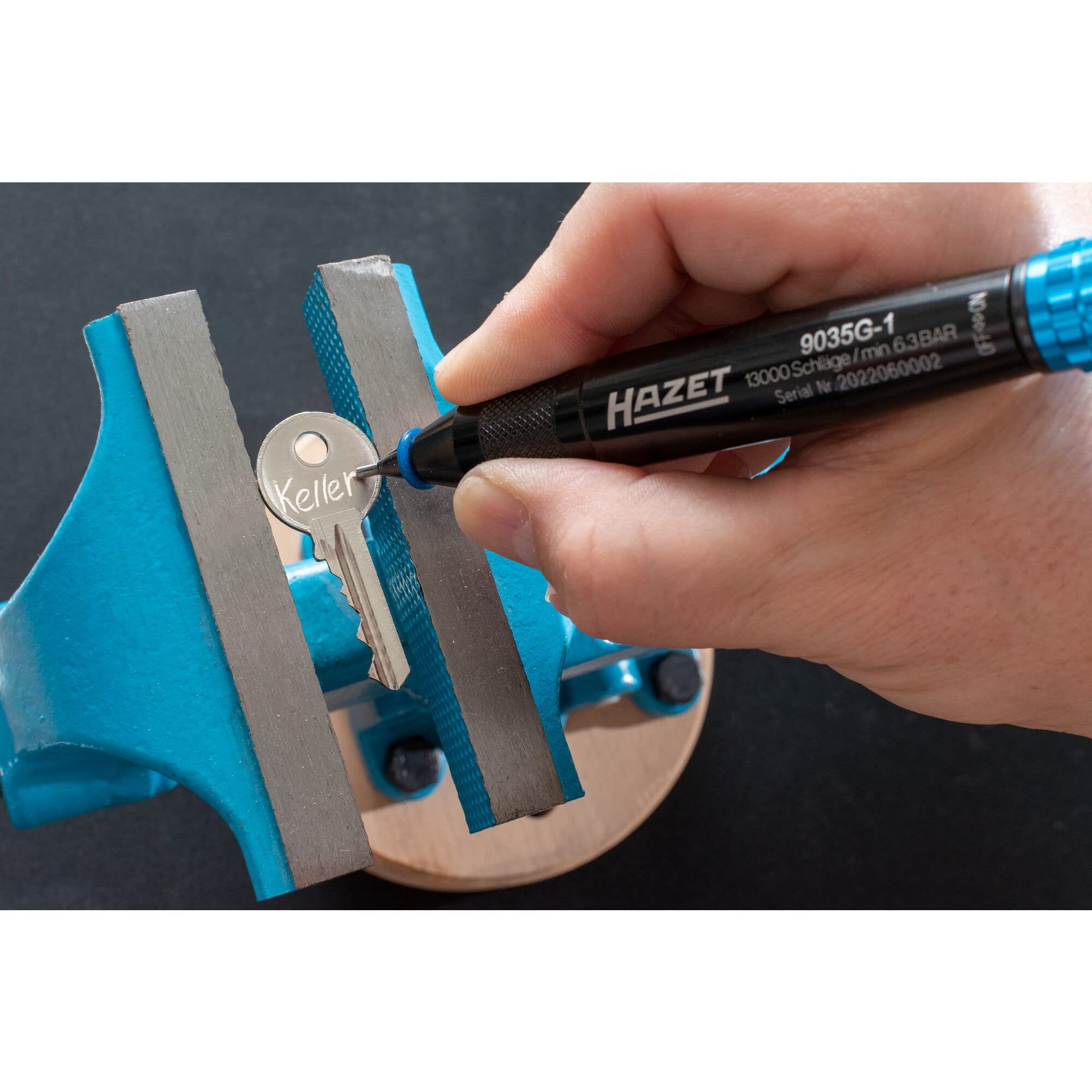 Penna per incisioni HAZET 9035G-1 | marcatura precisa e permanente dei pezzi da lavorare | per metallo, pietra, ceramica, plastica | design sottile e sensazione '.