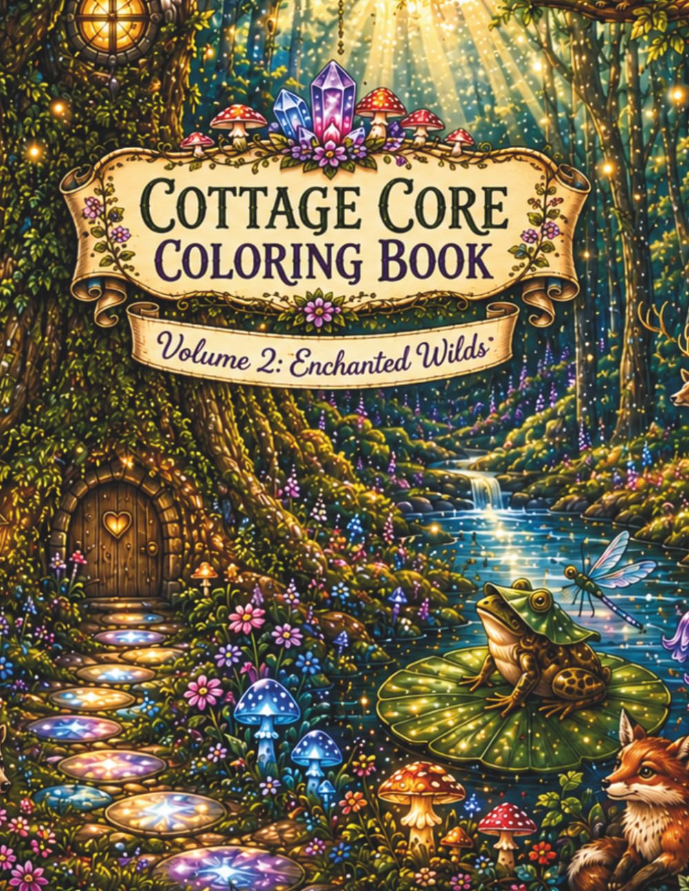 Cottage Core Coloring Book: Volume 2: Enchanted Wilds (The Cottagecore Escape Coloring Collection)
