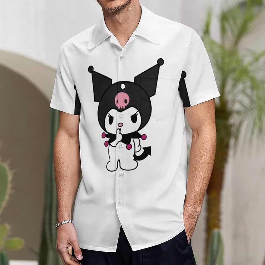 Amazon.co.jp: クロミ ちゃん 半袖シャツ メンズ ワイシャツ ロング