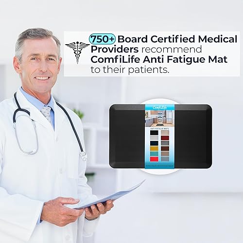 Miniatura 8 de ComfiLife - Alfombrilla antifatiga de 3/4 pulgadas de grosor para cocina o escritorio de pie, hogar u oficina, duradera, resistente a las manchas y