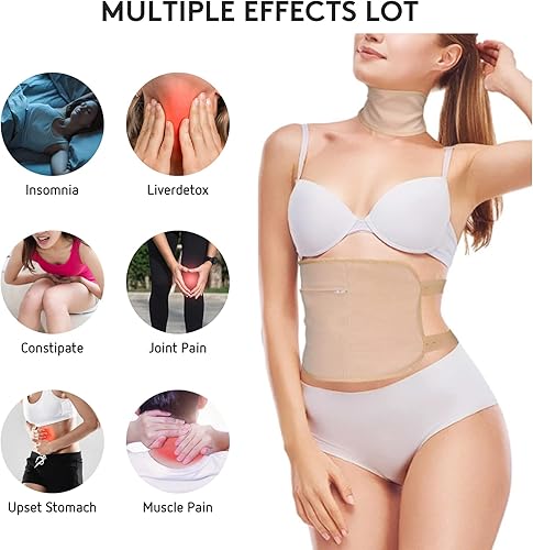 Miniatura 2 de Paquete de aceite de ricino, kit de aceite de ricino orgánico reutilizable con correa elástica ajustable, lavable a máquina y antifugas de aceite,