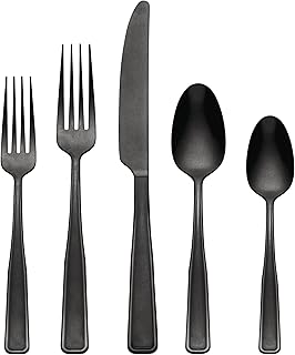 Oneida 896758 Reid Vintage Black Tumbled 20 Piece Flatware Set