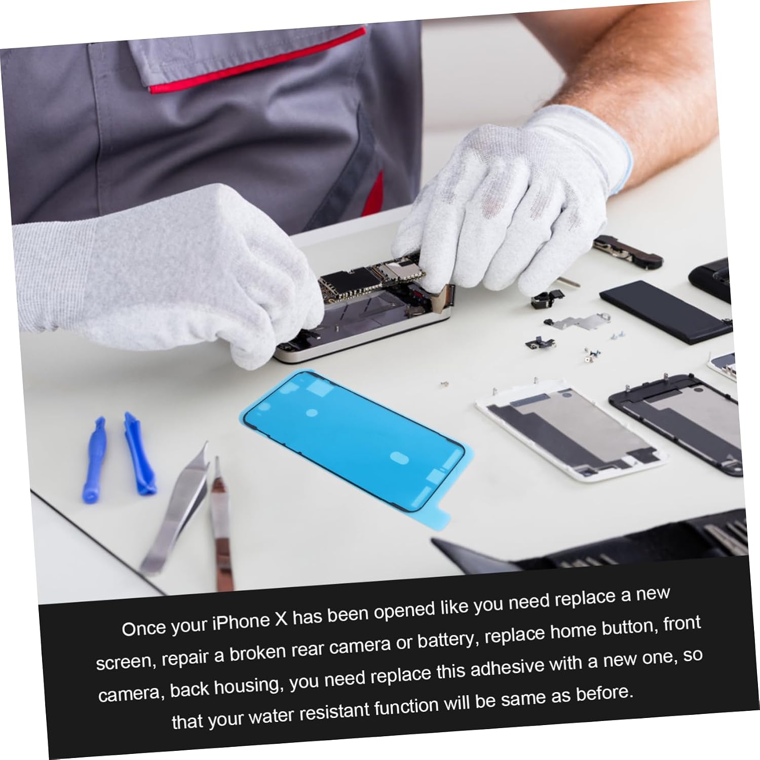 10pcs Adhesive Strips LCD Display Sealing Pre-Cut Phone Frame Glue Stickers Easy Installation Strong Adhesive Replacement for Screen Repair