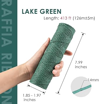 Paper Raffia 2 Rolls Bundle - Sage Beige x Lake Green