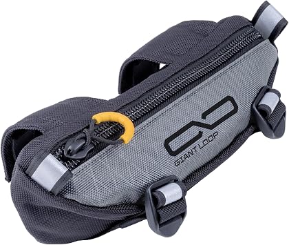 Giant Loop Zigzag Handlebar Bag, 1.5 Liter Black Windshield Pouch, Fits Any Motorbike, Dirt Bike & Snow Bike Gray