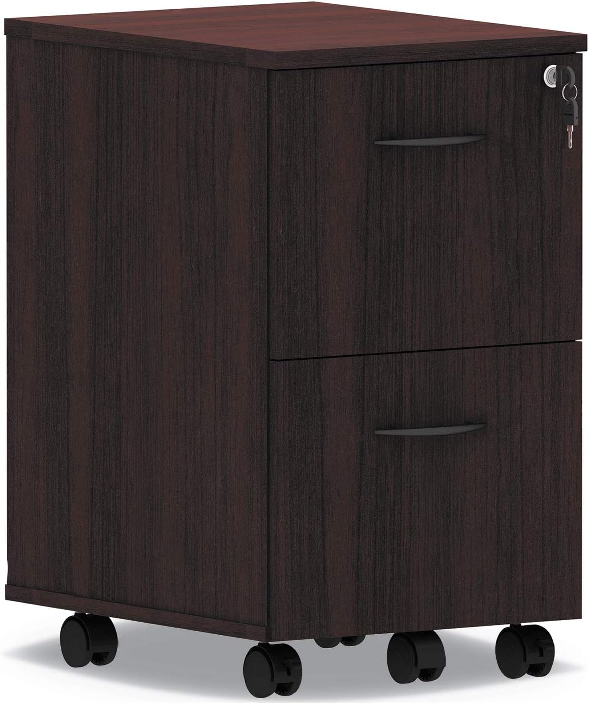 Alera ALEVA582816MY 15.38 in. x 20 in. x 26.63 in. Valencia Series 2-Drawer Mobile Pedestal - Mahogany