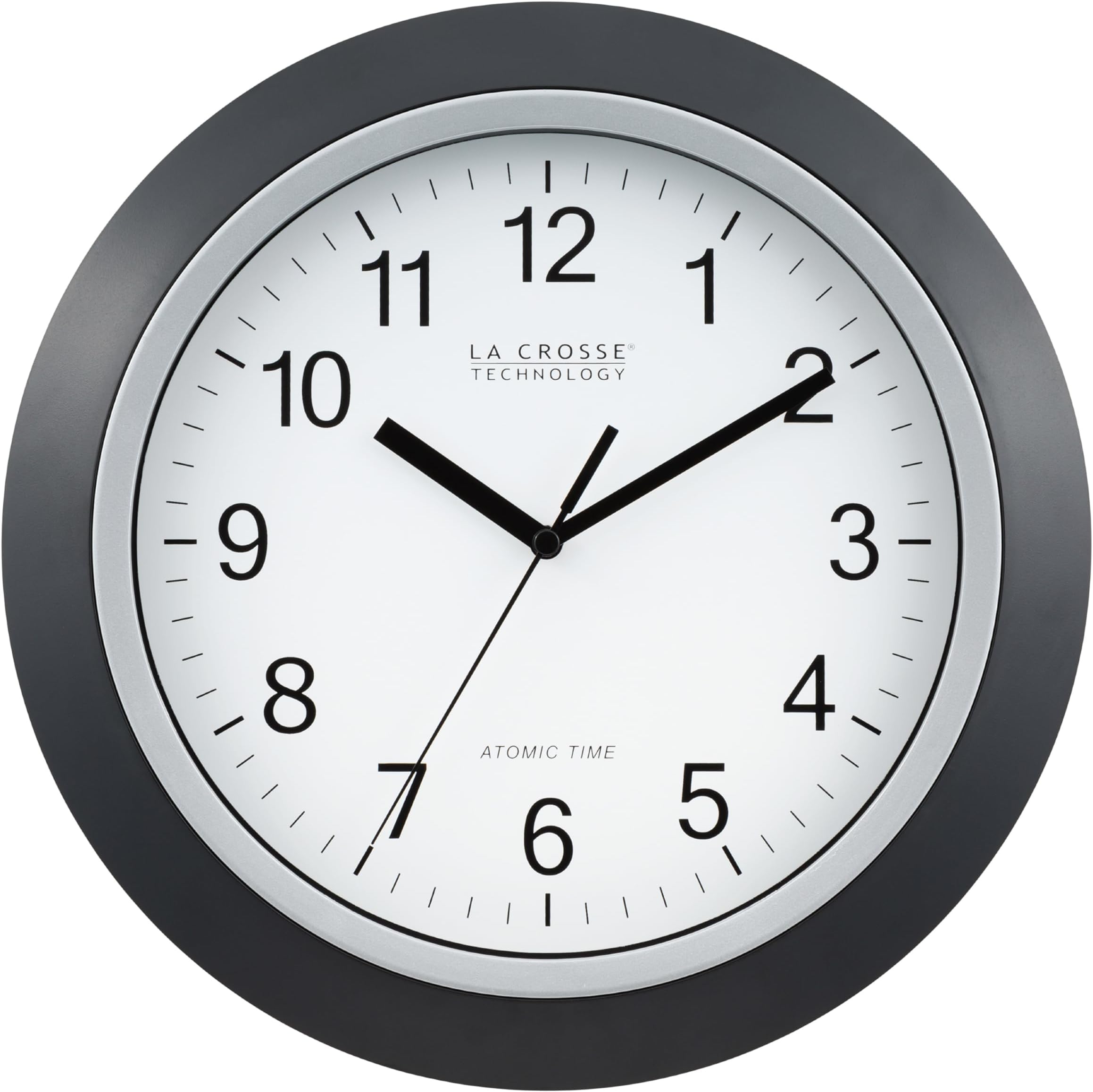 La Crosse Technology WT3129B 12 Inch Atomic Analog Wall Clock, Pack of 1, Black