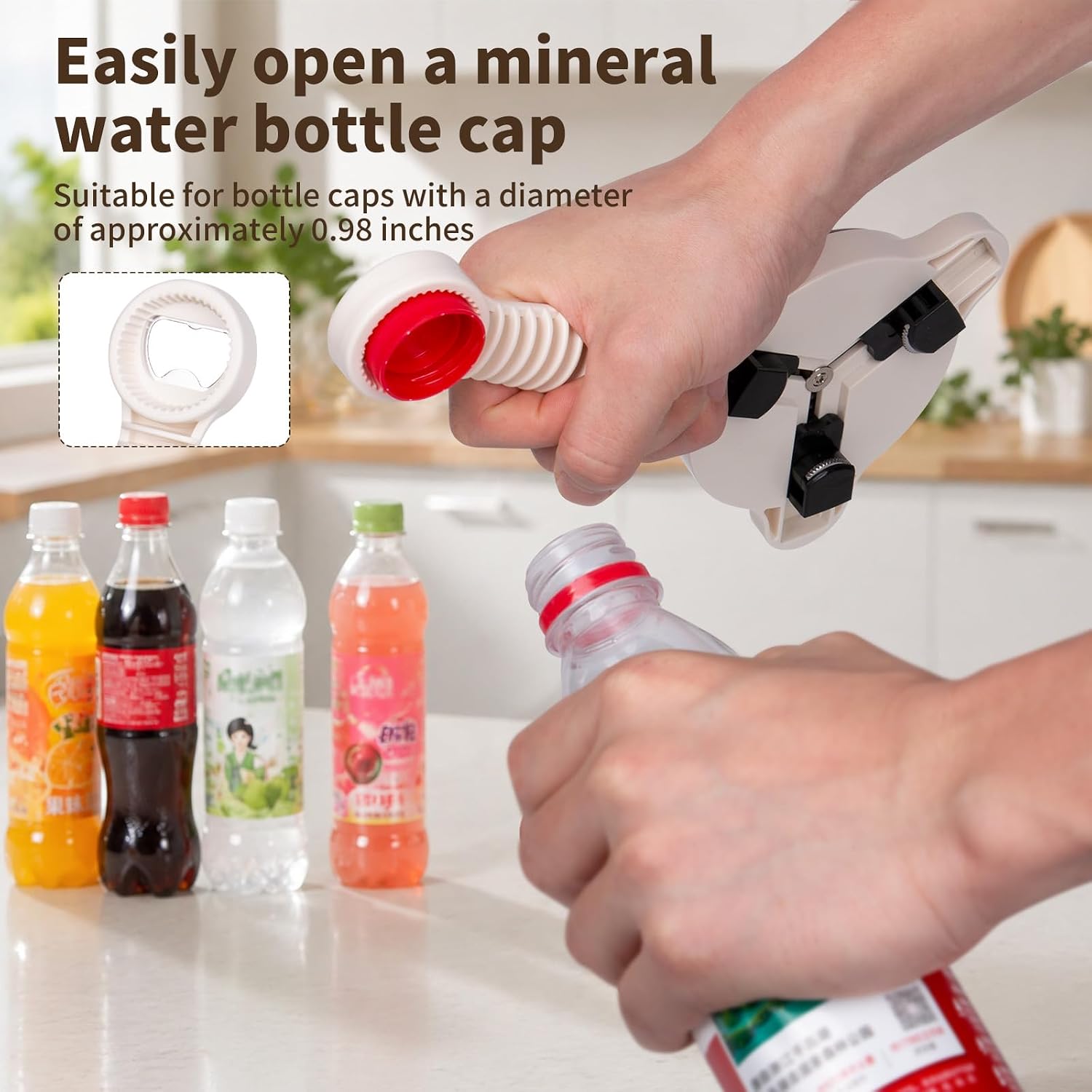 4 in 1 Multi-Purpose Jar Opener,Magnetic Stainless Steel Can Opener with Ergonomic Handle,Home Kitchen Helper,Multi Size Lid Tool for Jars Cans Wine Bottles