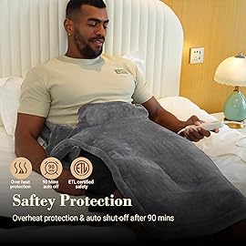 Comfier Large Heating Pad for Back, FSA Eligible HSA, Soft Flannel Fast Heating Pads for Neck and Shoulders, Electric Heated Wrap, 3 Heat Levels & 90-Mins Auto Shut Off, Christmas Gifts for Mom Dad