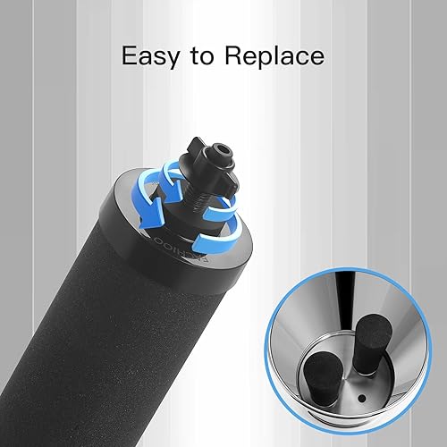 Miniatura 5 de Sistema de filtro de agua alimentado por gravedad, estándar NSFANSI 42 y 372, sistema de acero inoxidable de 0.08 oz con 4 filtros, espiga de nivel