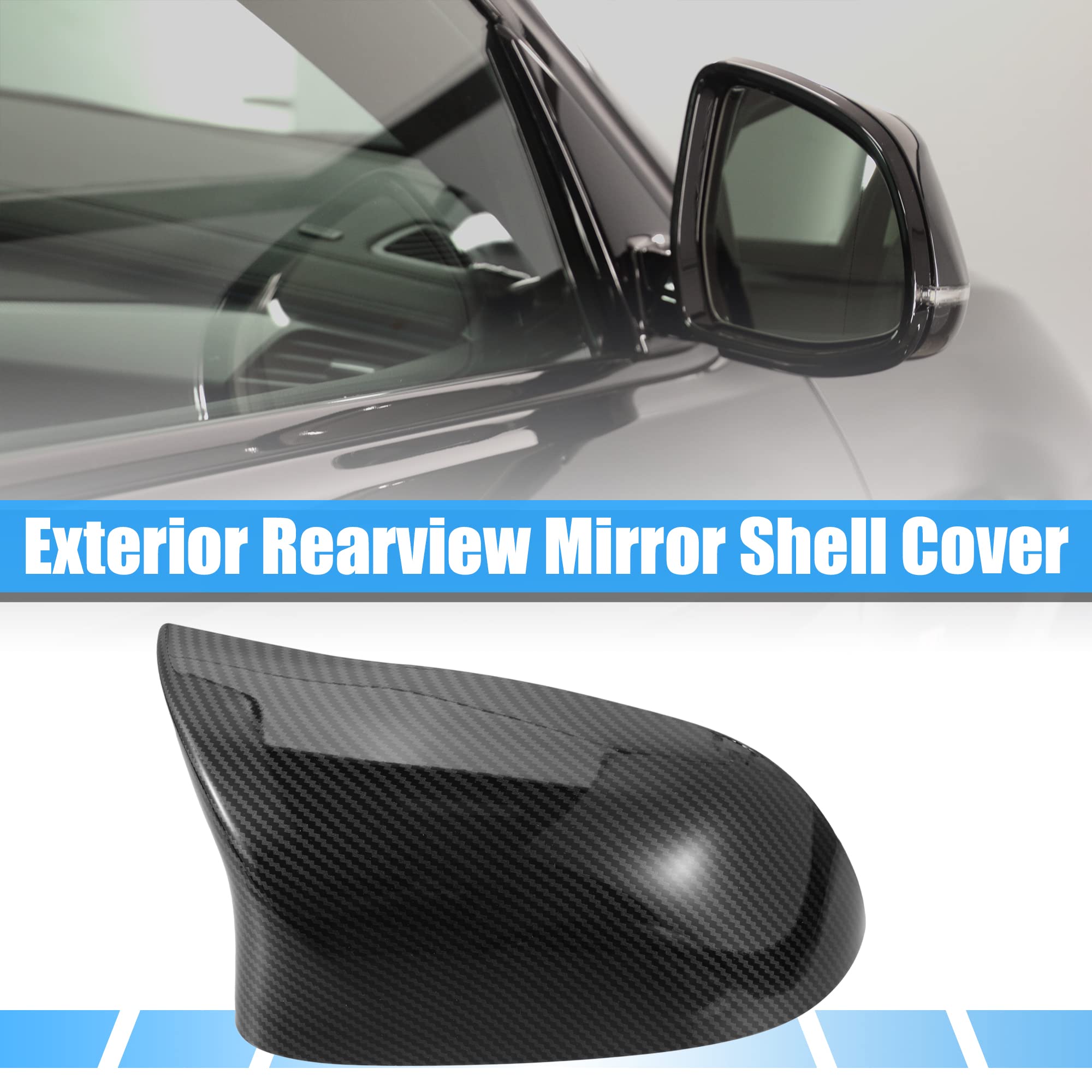X AUTOHAUX Coche Trasero Vista Espejo Cubierta para BMW X3 Serie - 2uds Negro