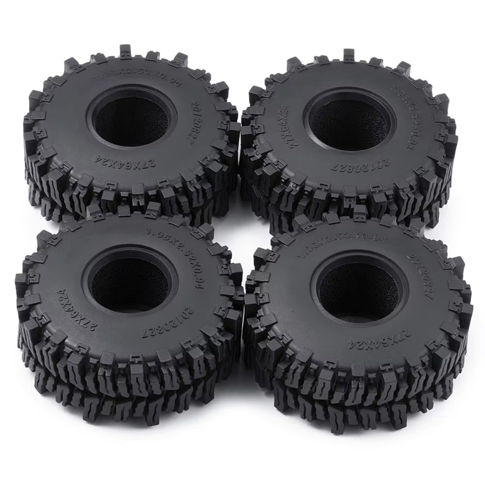 Neumático RC para Axial para SCX24 1/24 para TRX-4M 1/18 64 * 24mm / 27mm Swamper Mud para Terrain Neumáticos De Goma Ruedas RC Coche Actualización(B)