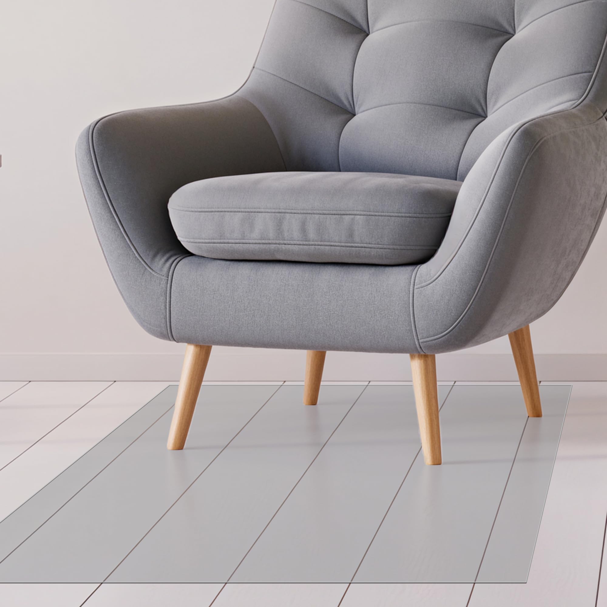 Protector de Suelo para Silla 75 x 110 cm Resistente a Los Arañazos, Antideslizante Protector de Suelo para Silla con Ruedas Varios Tamaños para de Oficina en Casa, Color Transparente