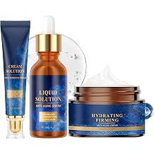 Olavitas Liquid Solution Anti-Aging Serum & Hydrating Firming Anti-Wrinkle Cream - Olavitas Face Care Set - Fade Fine Lines & Reveal Youthful Glow - Perfect Facial Gift Set for Radiant Skin - 3pcs