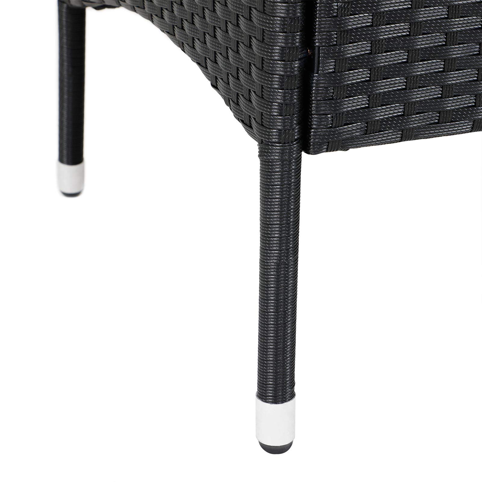 Casaria® Panchina da Giardino Poly Rattan 143x64x88cm Tavolino Portaoggetti Salottino Outdoor Balcone Terrazza 2 posti