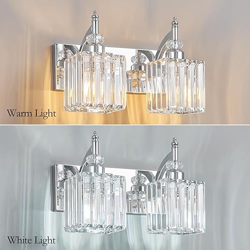 Miniatura 9 de Moderna lámpara de tocador de baño con 3 luces de cristal cromado sobre espejo para aplique de pared de baño Cromado,Oro,Negro Oro,Negro