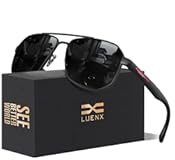 Aviator Sunglasses for Men Square Polarized Polygon Lens - UV 400 Protection with Accessories 61MM Driving Outdoor