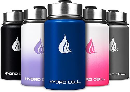 Miniatura 17 de HYDRO CELL Botella de agua aislada de acero inoxidable con pajilla, para bebidas frías y calientes, frasco de vacío de metal con tapa de rosca y