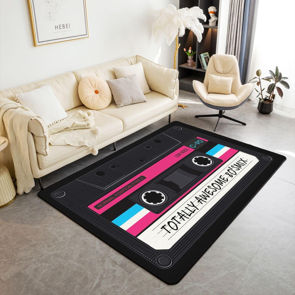 Amazon.com: Erosebridal 80s Party Area Rug 5x7 for Bedside,Audio