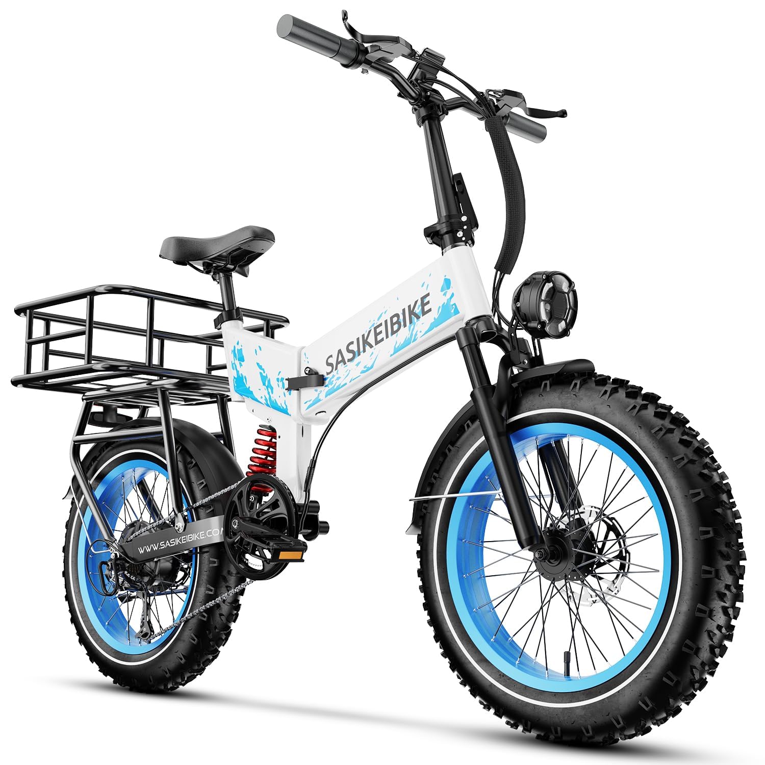 Folding Electric Bike for Adults,20" Fat Tire Electric Mountain Bike
