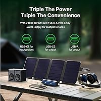 Vista 6 de Autel 36W Solar Panel with 15,000mAh Power Bank, High-Efficiency Foldable Solar Panel with Fast Charging LiFePO4 Battery Kit for Outdoor Camping