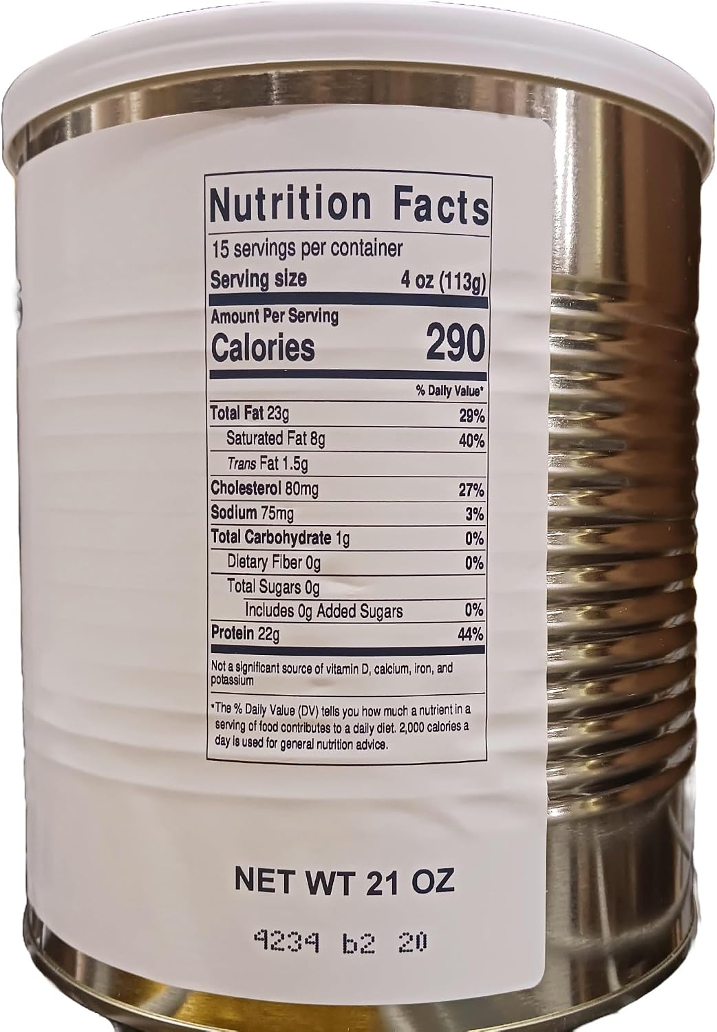 Freeze Dried Hamburger Patties 25 Year Shelf Life 1 Gallon Can 15 Patties