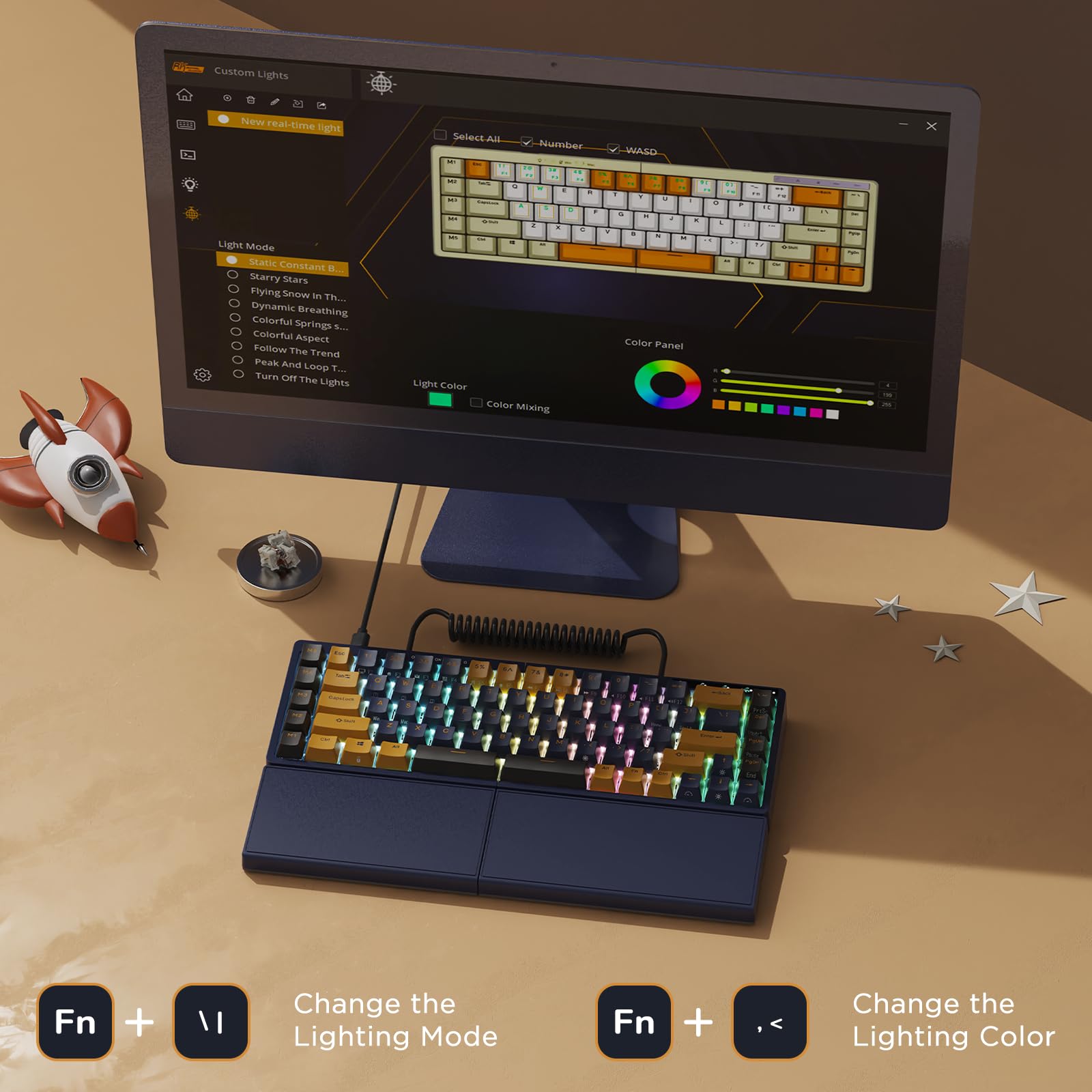 Amazon.com: RK ROYAL KLUDGE RKS70 Ergonomic Split Keyboard