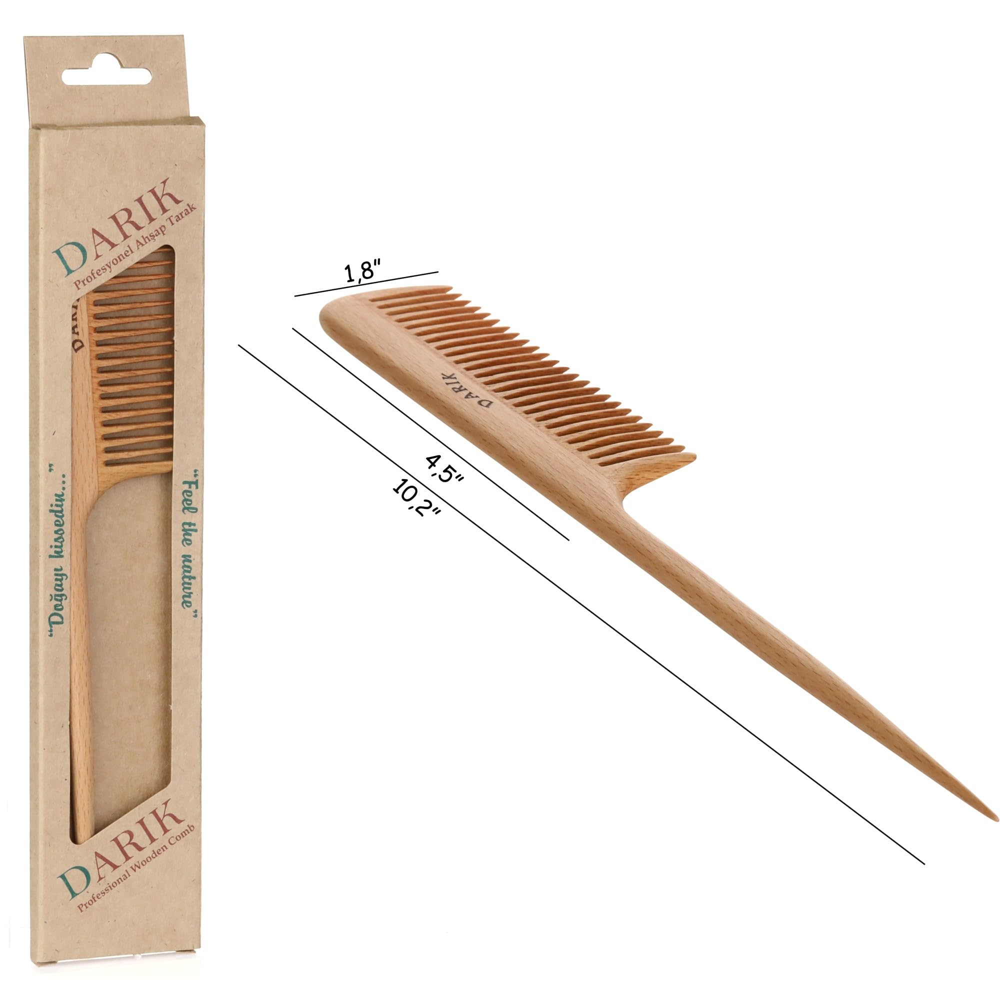Peine de madera de dientes anchos | Cepillo ancho de madera para cabello | Cepillo de pelo natural | Cepillo de pelo de estilo vintage | Peine de madera para un peinado suave | Peine antiestático