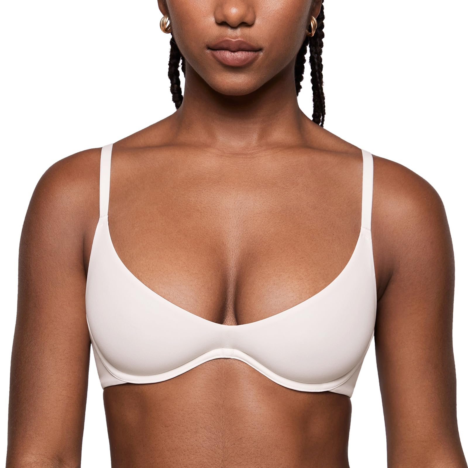 INLYRIC Women's Inbarely Plus Plunge Bra - Unlined Underwire Sexy Demi Balconette Bras