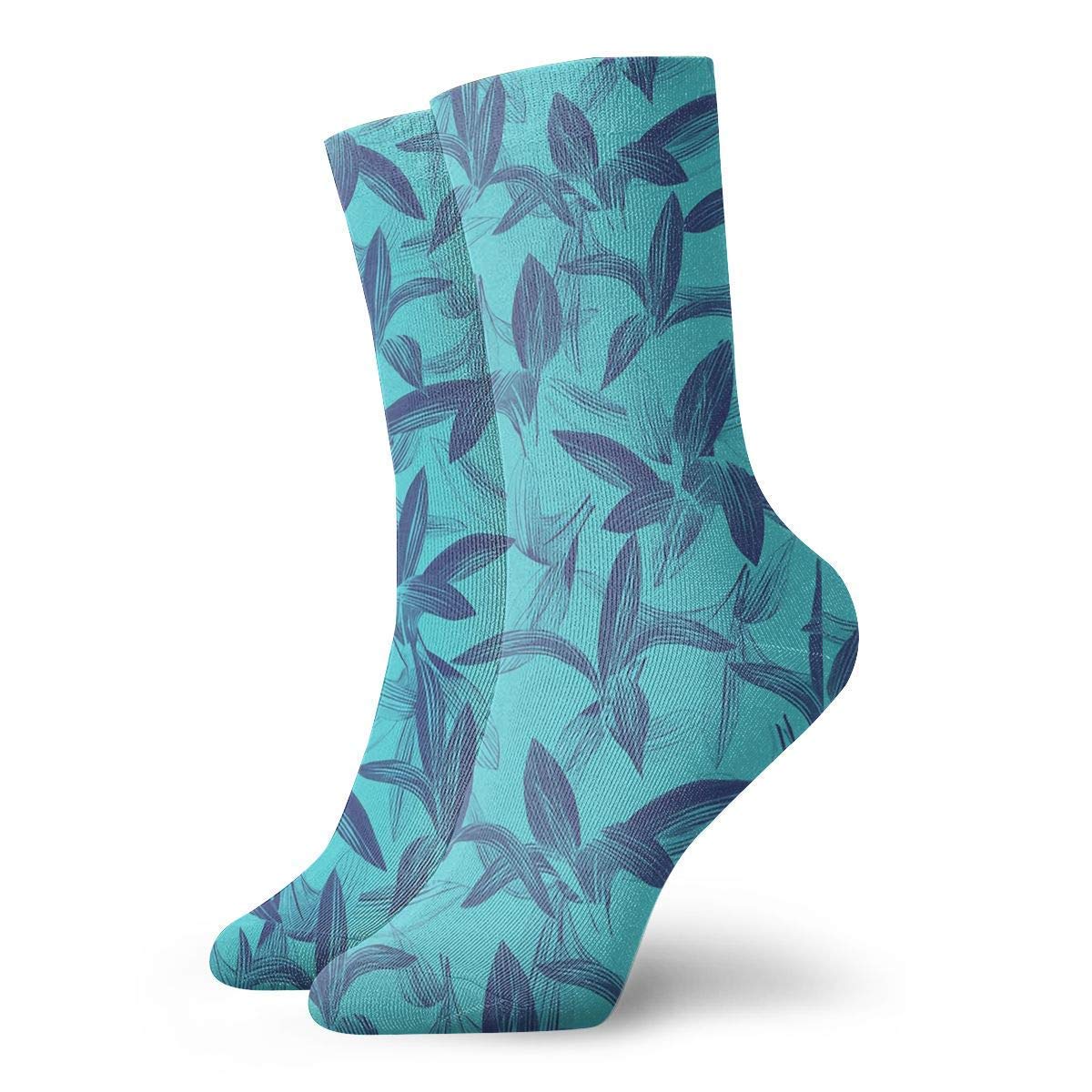zhouyongz Palm In Turquoise Men & Women Fashion Cute Novelty Funny Casual Art Crew Socks