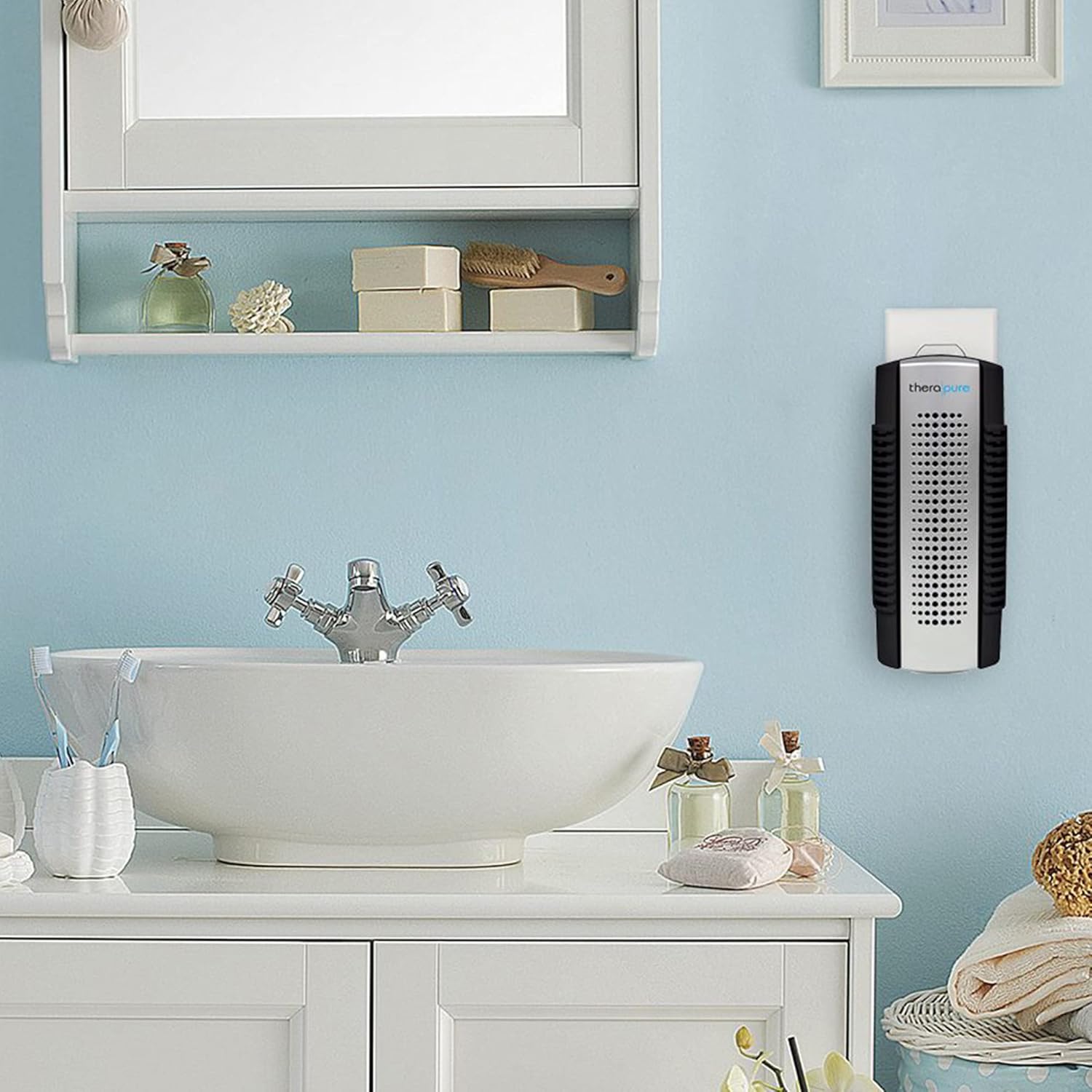 Envion Therapure TPP50 Air Purifier with its back panel open, revealing the washable filter