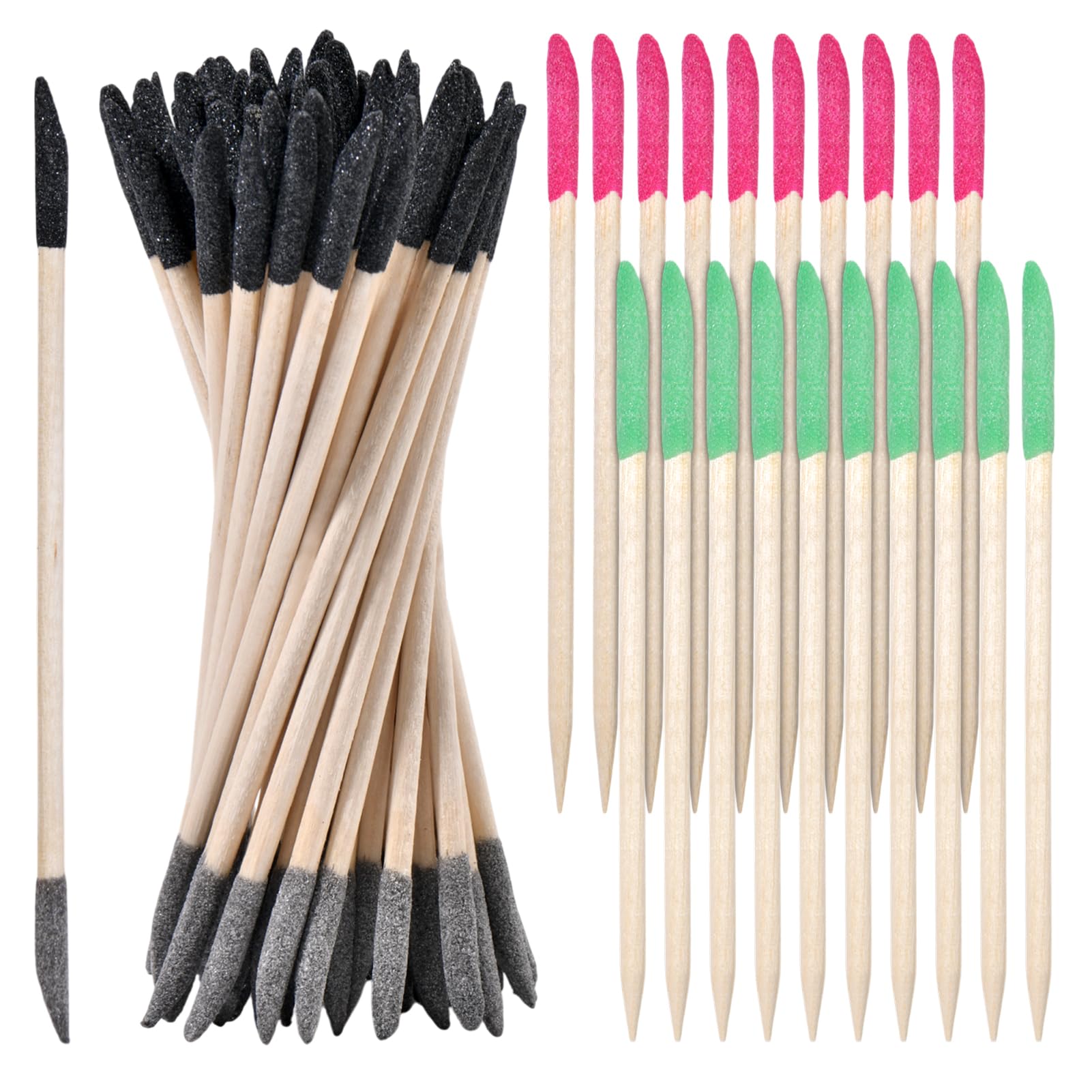 SPEEDWOX 60 Pcs bâtons de ponçage bâtons d’allumettes à Double fin brins de ponçage détails fins bâtons de polissage détails fins outils de ponçage pour les espaces serrés modèles en plastique bois