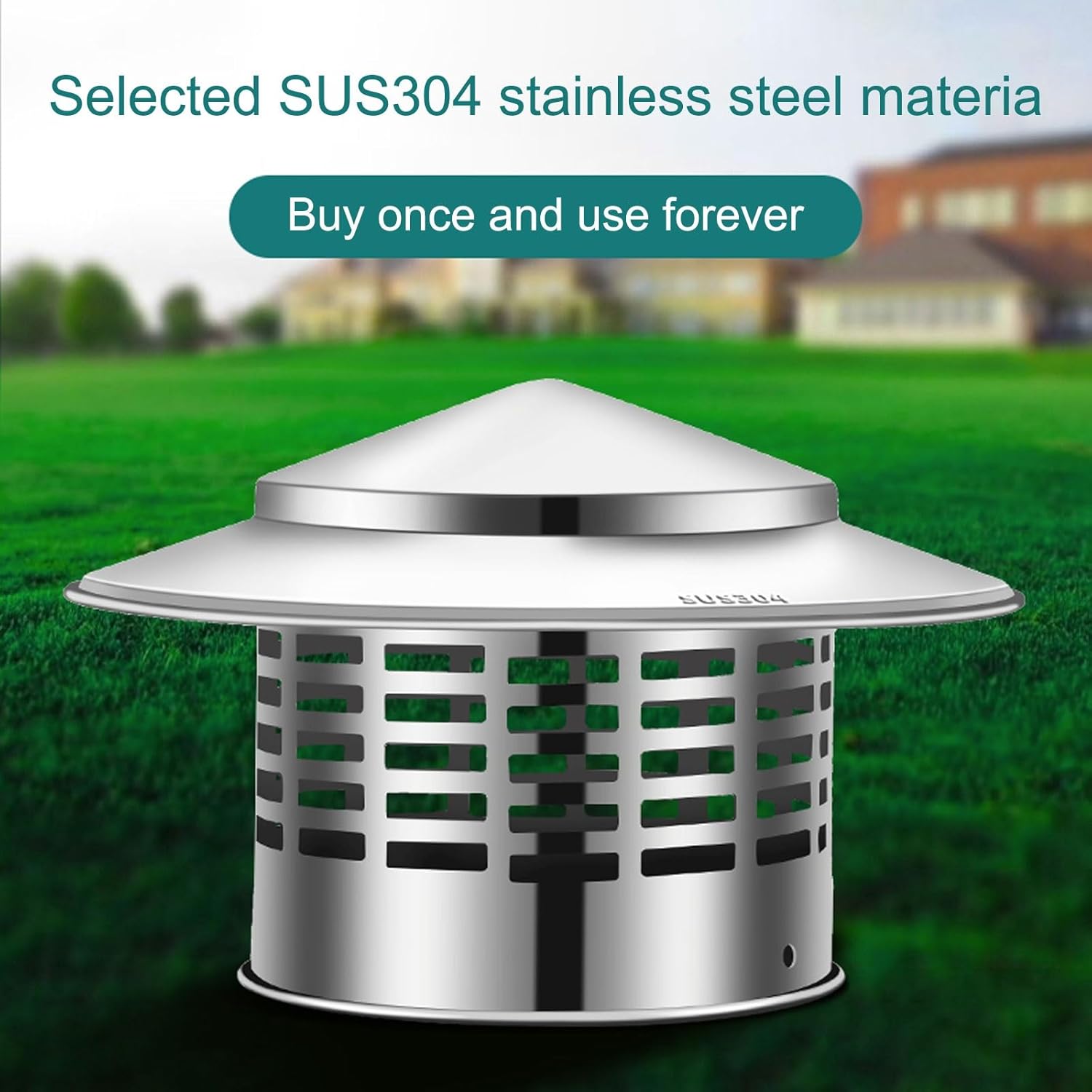 JHDXL Chimney Cap, Roof Vent Cap, Chimney Covers, Vents That Maximize Airflow for Better Ventilation, Covers with Adjustable Metal Strips, Insulated Roof Vents(200mm/7.8in)