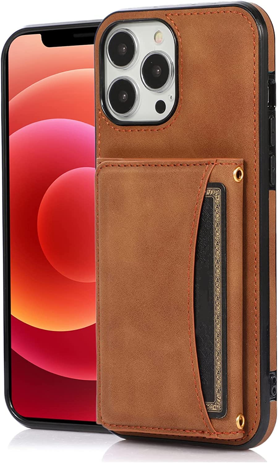Étui portefeuille iPhone 14 en cuir marron pour simplifier vos sorties