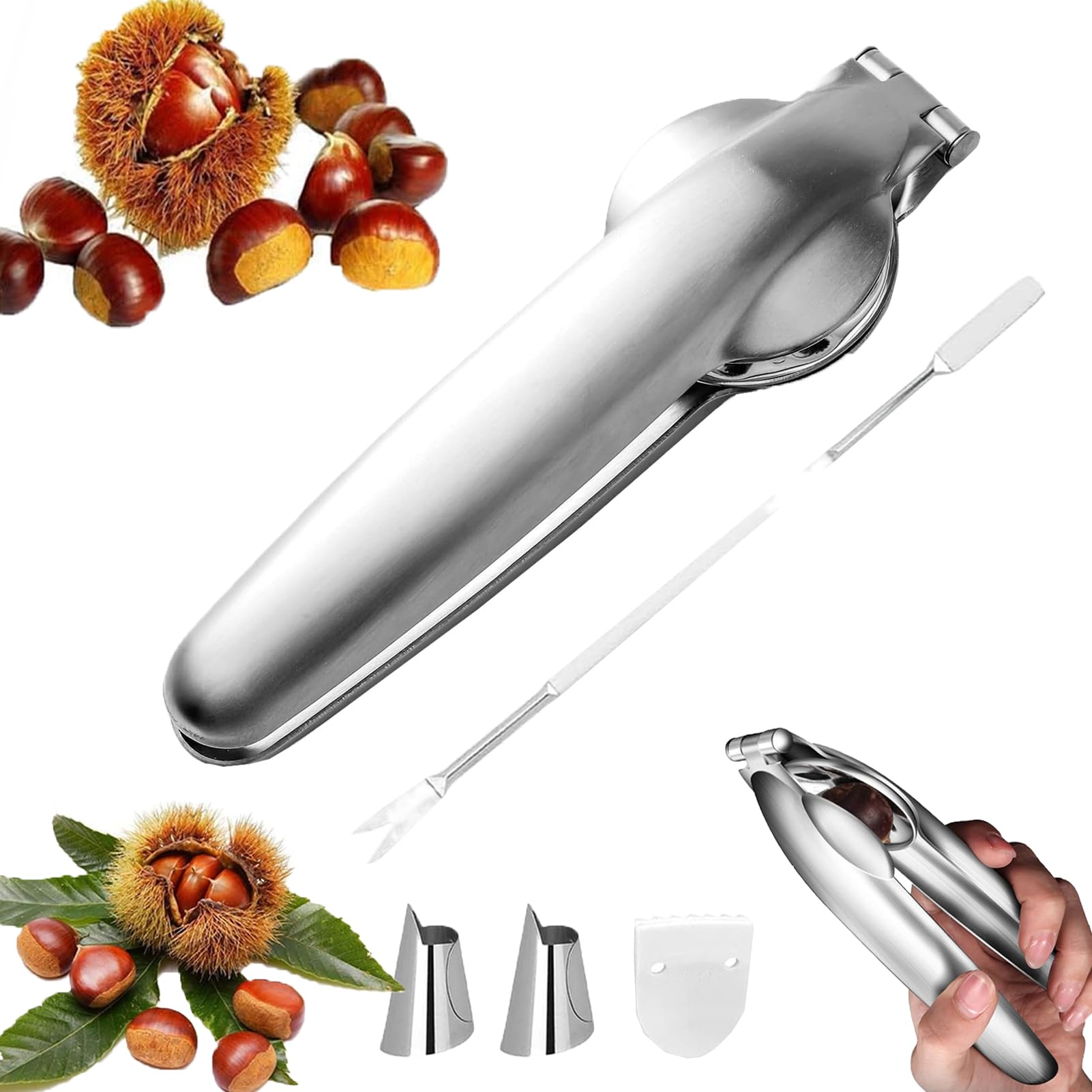 Ouvre Chataigne Coupe Chataigne Pince Chataigne Pince A Chataigne Pince à Châtaigne Clip Coupe Noisette Casse Chataigne Casse Noix Casse-Noix Design Ergonomique (Noir