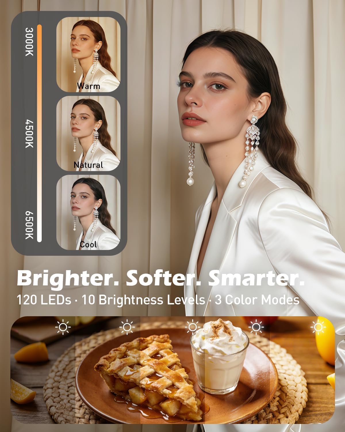 CloudValley 10" Magnetic Ring Light with 76" Tripod, 5000mAh Rechargeable Foldable LED Light with Battery Display, Portable Ring Light for Makeup, Selfies, TikTok, 3 Modes & 10 Brightness Levels