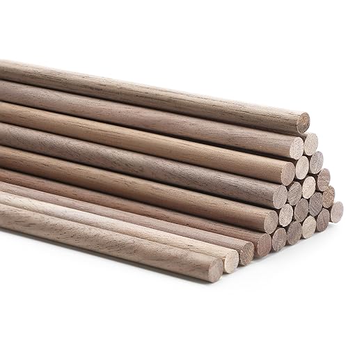 Wenqik Wooden Dowel Rods Walnut Dowel Rod Sticks for Crafts