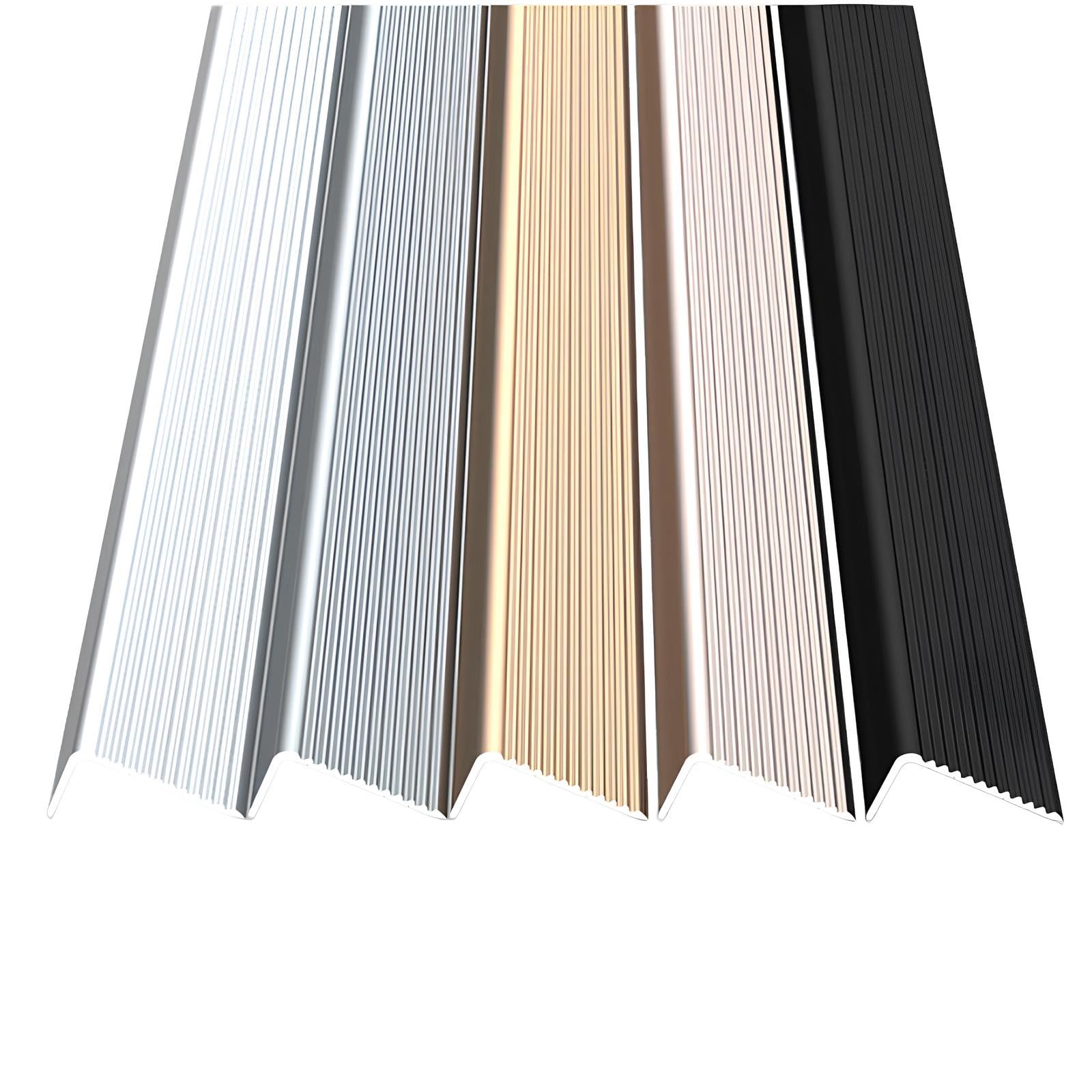 Tira Antideslizante para Peldaños de Escalera de 90 cm, Protector de Borde en Forma de L, Protección de Borde de Escalera para Uso Interior Y Exterior(Black,7x3x90cm)