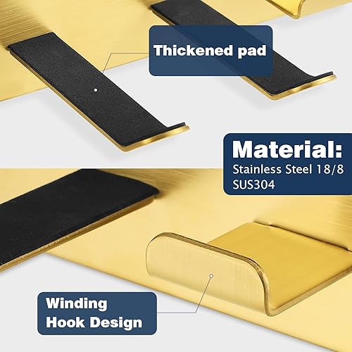 Miniatura 5 de Soporte de pared para secador de pelo, colgador universal para secador de pelo para bañodormitoriobarbería, organizador de acero inoxidable 304 con