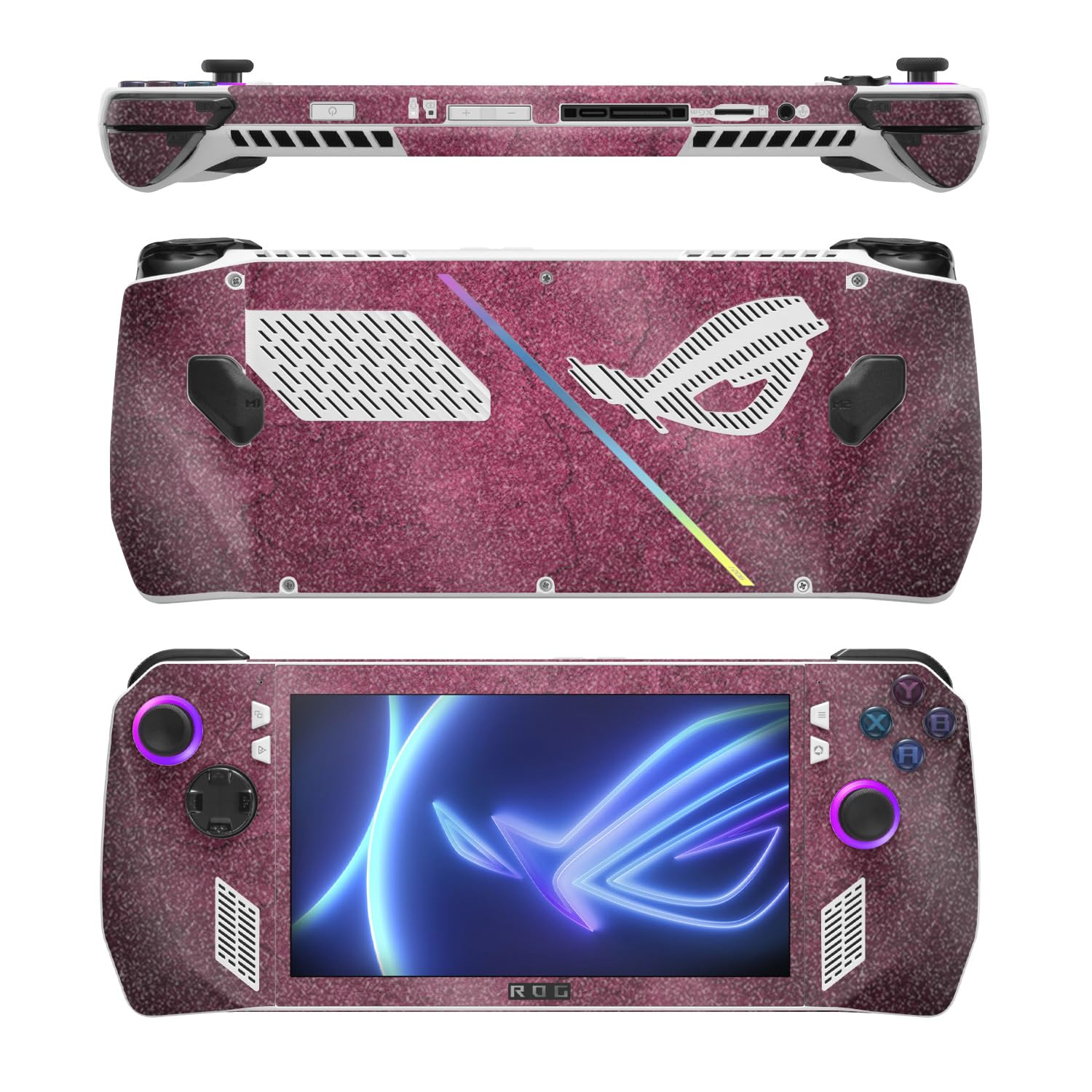 MightySkins Glossy Glitter Skin Compatible with Asus ROG Ally - Pink Gravel | Protective, Durable High-Gloss Glitter Finish | Easy to Apply