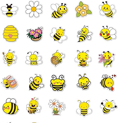 Miniatura 2 de 50 calcomanías de abeja para niños y niños, calcomanías de vinilo LAYAHAGO para botella de agua para niños pequeños