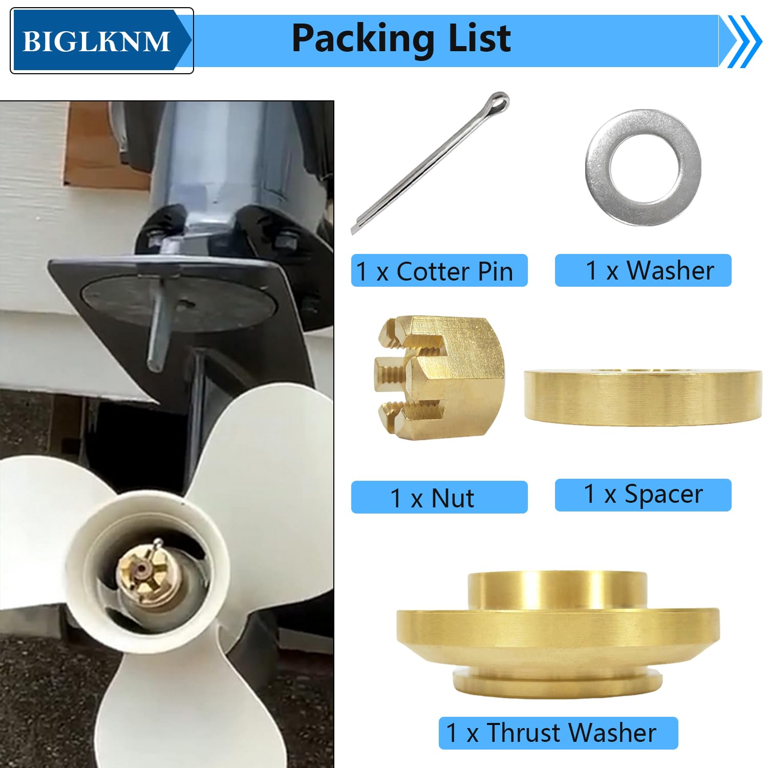 BIGLKNM Kit de hardware de instalação de hélice adequado para