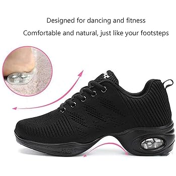 HIPPOSEUS Modern Dance Shoes For Women Split Sole Black Training Low Heel Ballroom Latin Salsa Dance Practice Shoes,Size 3 UK