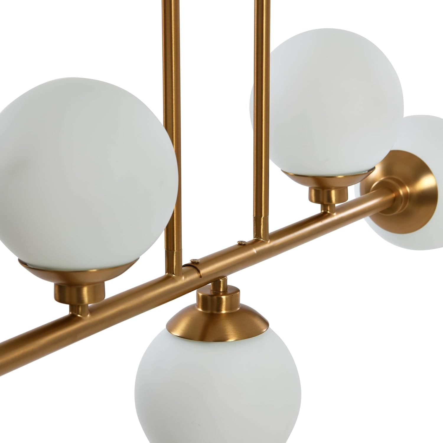 Lorne - Metal and Frosted Glass 5-Light Chandelier, Brushed Gold