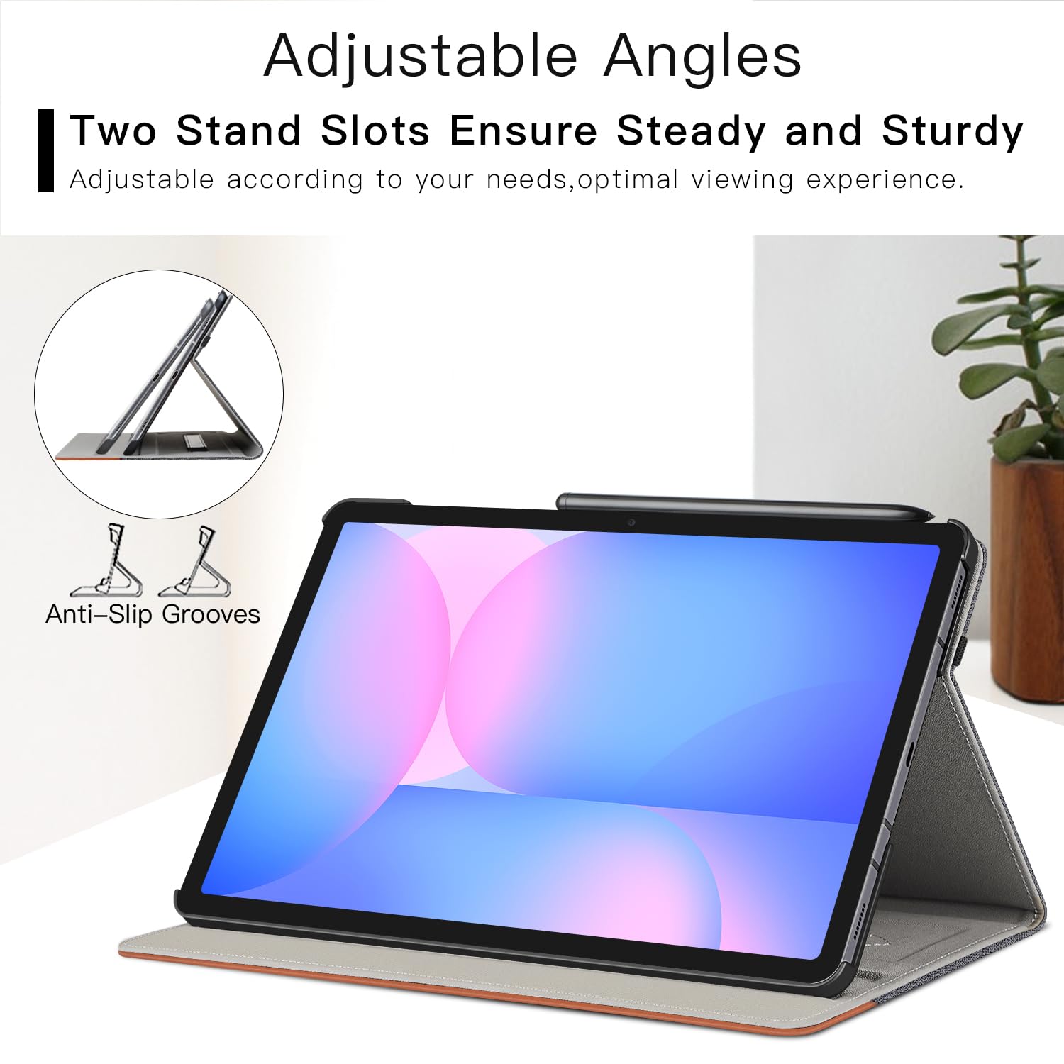 ZtotopCases Custodia per Samsung Galaxy Tab S10 FE Plus 13.1 Pollici (SM-X620/SM-X626B) - Cover Protettiva in Pelle Premium con Supporto Regolabile, Porta Penna & Sveglia/Riposo Automatico, Nero Denim